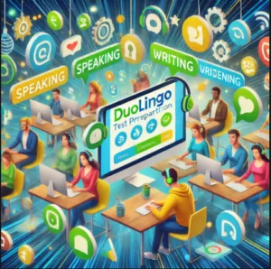 DUOLINGO Test Preparation Course with practice questions and test-taking strategies for English learners