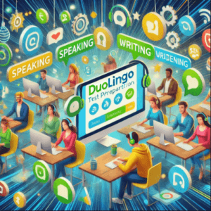 DUOLINGO Test Preparation Course with practice questions and test-taking strategies for English learners